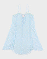 Y2k 00s La Vie En Rose Blue Mesh Slip Dress - M
