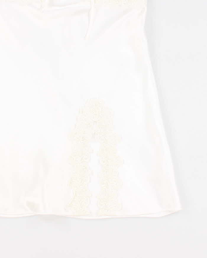 90s Rose Fashion White Slip Dress - M