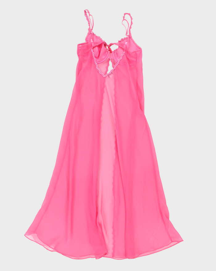 90s La Senza Pink Mesh Lingerie Slip - L