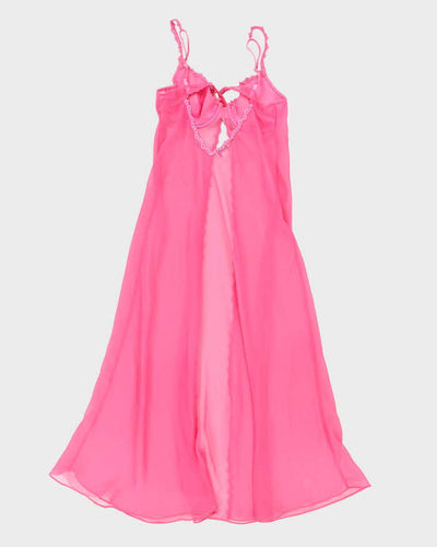 90s La Senza Pink Mesh Lingerie Slip - L