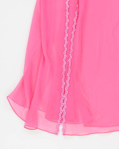 90s La Senza Pink Mesh Lingerie Slip - L