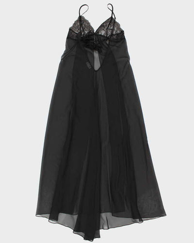 Y2k 00s La Senza Black Mesh Lingerie Slip - L