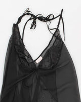 Y2k 00s La Senza Black Mesh Lingerie Slip - L