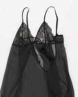 Y2k 00s La Senza Black Mesh Lingerie Slip - L