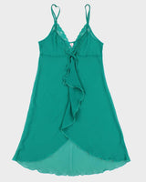Y2k 00s LVER Green Mesh Lingerie Dress - M