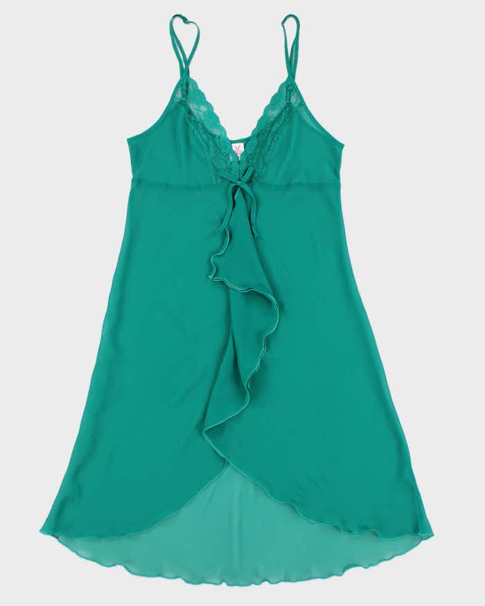 Y2k 00s LVER Green Mesh Lingerie Dress - M