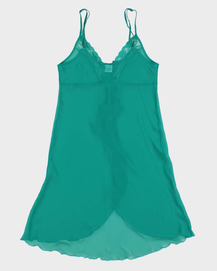 Y2k 00s LVER Green Mesh Lingerie Dress - M