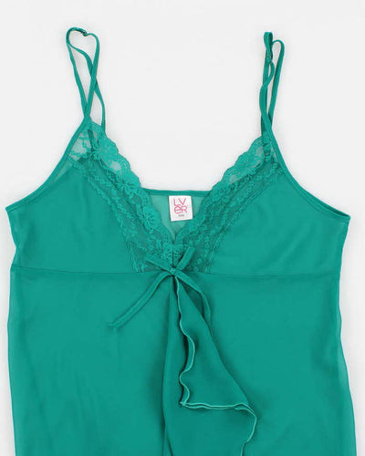 Y2k 00s LVER Green Mesh Lingerie Dress - M