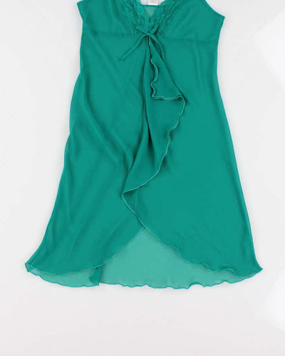 Y2k 00s LVER Green Mesh Lingerie Dress - M