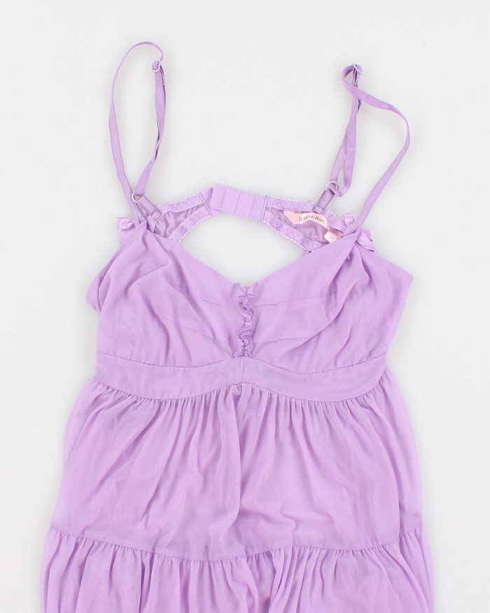 Y2k 00s La Vie En Rose Purple Mesh Slip - S