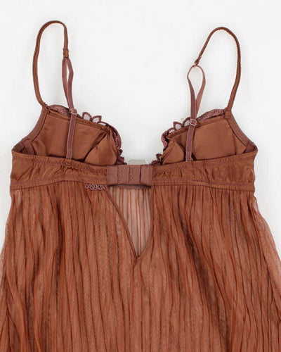 Y2k 00s La Senza Brown Mesh Lingerie Cami - S