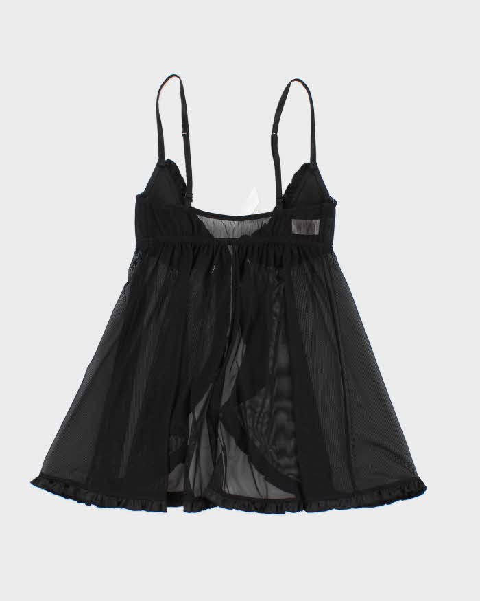 Y2k 00s La Senza Black Mesh Lingerie Cami - S