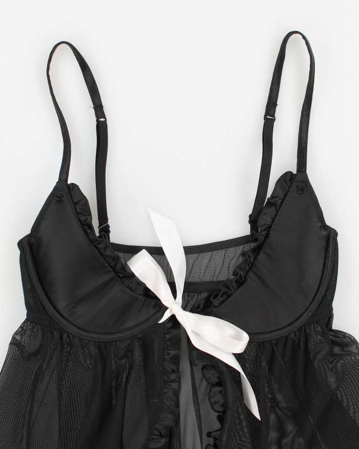 Y2k 00s La Senza Black Mesh Lingerie Cami - S