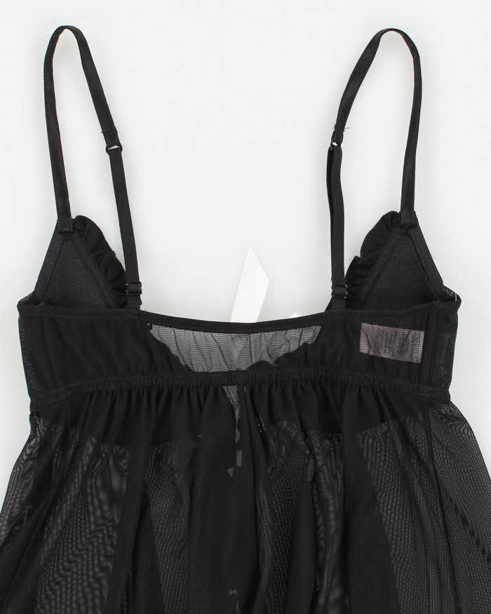 Y2k 00s La Senza Black Mesh Lingerie Cami - S