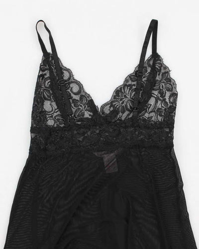 Y2k 00s La Vie En Rose Mesh Slip Dress - M