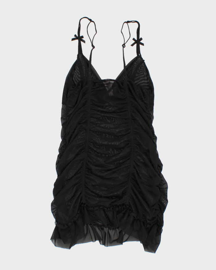 Y2k 00s La Vie En Rose Mesh Ruched Cami Top - XS