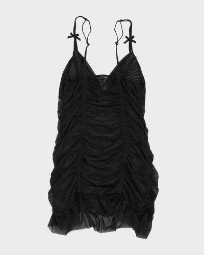 Y2k 00s La Vie En Rose Mesh Ruched Cami Top - XS
