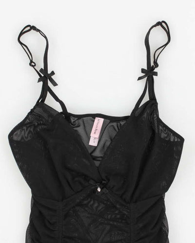Y2k 00s La Vie En Rose Mesh Ruched Cami Top - XS