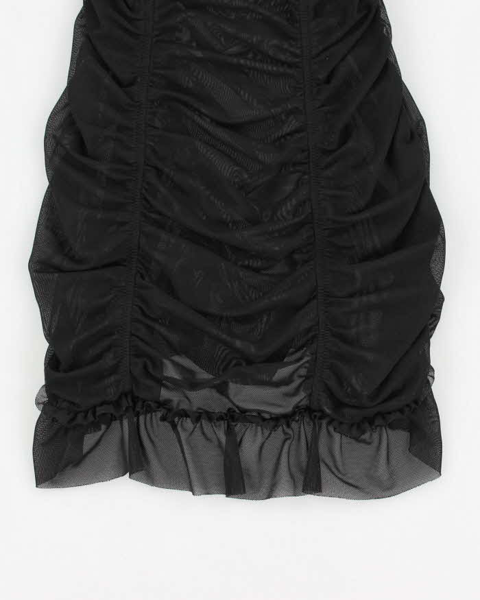 Y2k 00s La Vie En Rose Mesh Ruched Cami Top - XS