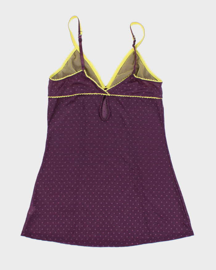 Y2k 00s La Vie En Rose Purple Mesh Lingerie Slip - M
