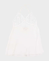 Vintage 90s La Vie En Rose White Mesh Lace Slip Dress - L