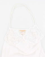 Vintage 90s La Vie En Rose White Mesh Lace Slip Dress - L