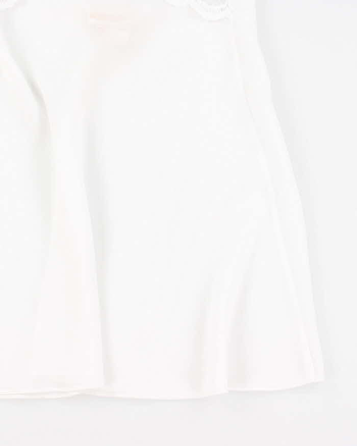 Vintage 90s La Vie En Rose White Mesh Lace Slip Dress - L