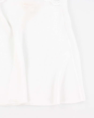Vintage 90s La Vie En Rose White Mesh Lace Slip Dress - L