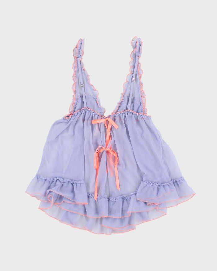 Y2k 00s Victoria's Secret Blue Mesh Lingerie Cami - M
