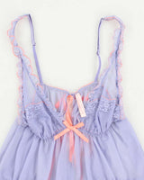 Y2k 00s Victoria's Secret Blue Mesh Lingerie Cami - M