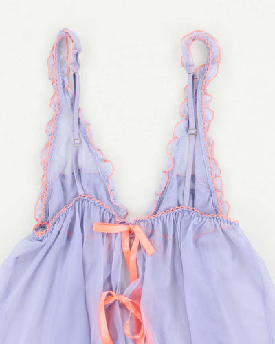 Y2k 00s Victoria's Secret Blue Mesh Lingerie Cami - M