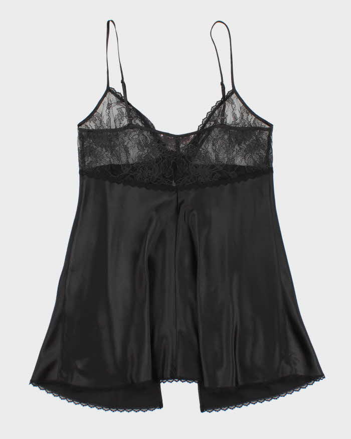 Y2k 00s Victoria's Secret Black Silk Cami - L