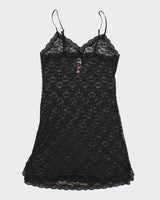 Y2k 00s Victoria's Secret Black Mesh Slip - M