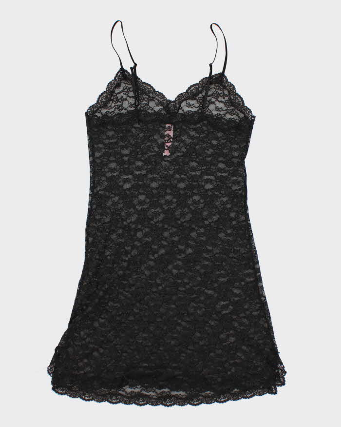 Y2k 00s Victoria's Secret Black Mesh Slip - M