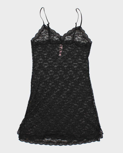 Y2k 00s Victoria's Secret Black Mesh Slip - M