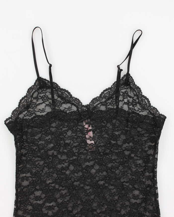 Y2k 00s Victoria's Secret Black Mesh Slip - M