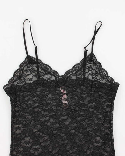 Y2k 00s Victoria's Secret Black Mesh Slip - M