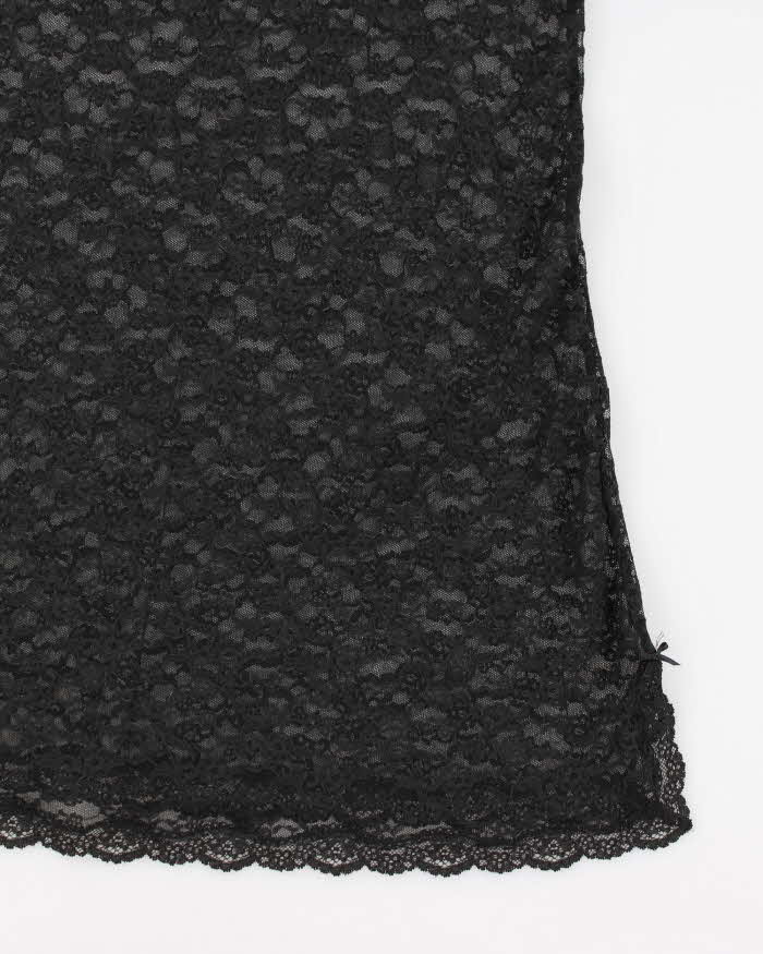 Y2k 00s Victoria's Secret Black Mesh Slip - M