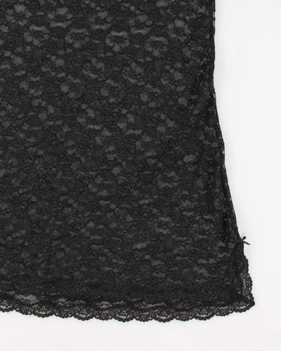 Y2k 00s Victoria's Secret Black Mesh Slip - M