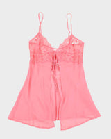 Vintage Y2k 00s Victoria's Secret Pink Silk Lingerie Cami - M