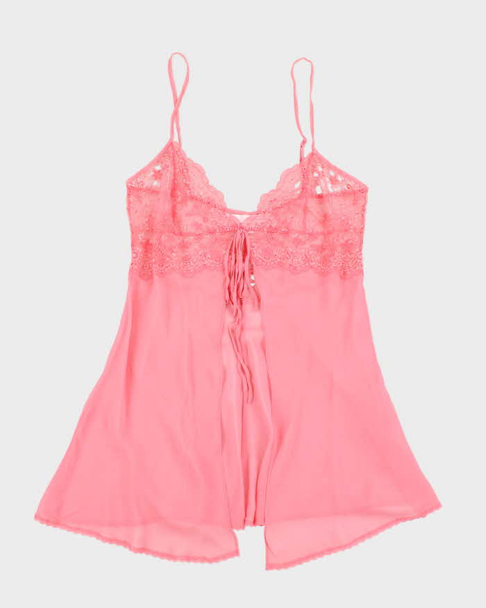 Vintage Y2k 00s Victoria's Secret Pink Silk Lingerie Cami - M