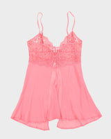 Vintage Y2k 00s Victoria's Secret Pink Silk Lingerie Cami - M