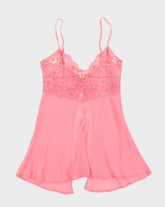 Vintage Y2k 00s Victoria's Secret Pink Silk Lingerie Cami - M