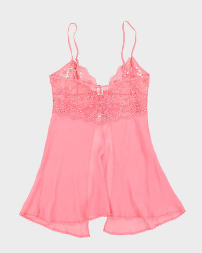 Vintage Y2k 00s Victoria's Secret Pink Silk Lingerie Cami - M