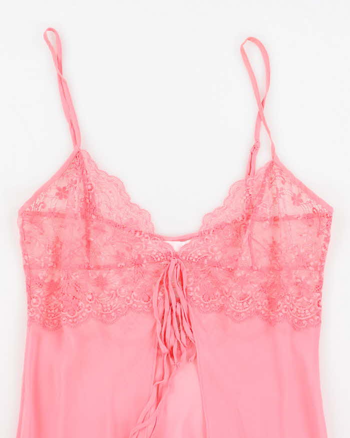 Vintage Y2k 00s Victoria's Secret Pink Silk Lingerie Cami - M