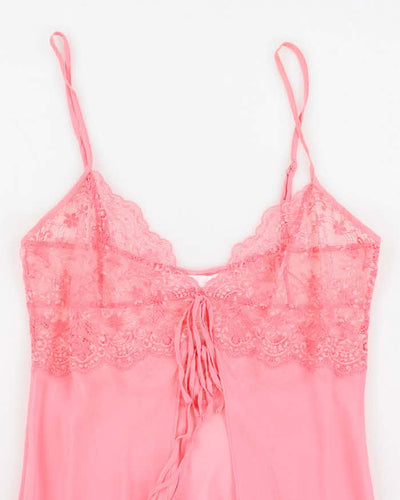 Vintage Y2k 00s Victoria's Secret Pink Silk Lingerie Cami - M
