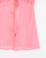 Vintage Y2k 00s Victoria's Secret Pink Silk Lingerie Cami - M