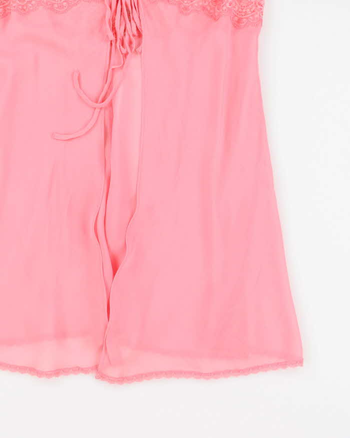 Vintage Y2k 00s Victoria's Secret Pink Silk Lingerie Cami - M