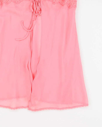 Vintage Y2k 00s Victoria's Secret Pink Silk Lingerie Cami - M