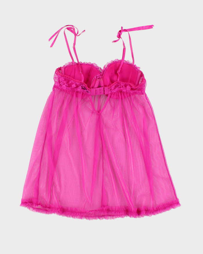 Y2k 00s La Senza Pink Mesh Lingerie Cami Top - M